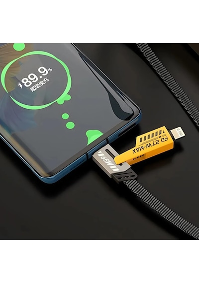 Usb C Düz Örgülü Hasır Aaa Kalite 4 Ü 1 Arada 65/27 W 2 To 2 Flat Fast Wıre Cable Pd Usb Type C Standart