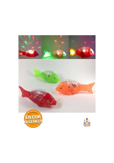 Pilli Müzikli Işıklı Yürüyen Balık Oyuncak - 23 Cm - Eğlenceli Hareketler