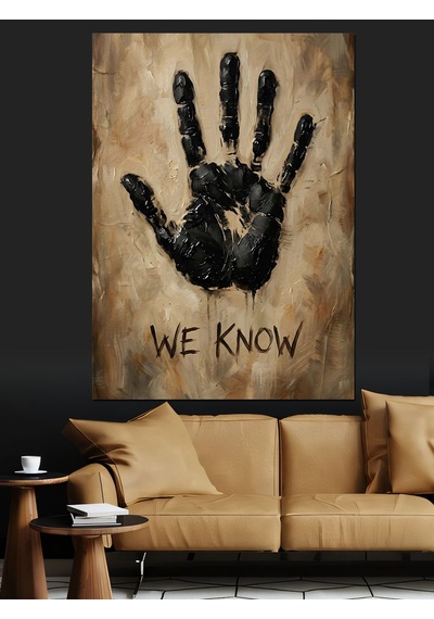Karanlıkta "we Know" Yazılı El Dekoratif Kanvas - Mdf Ahşap Tablo
