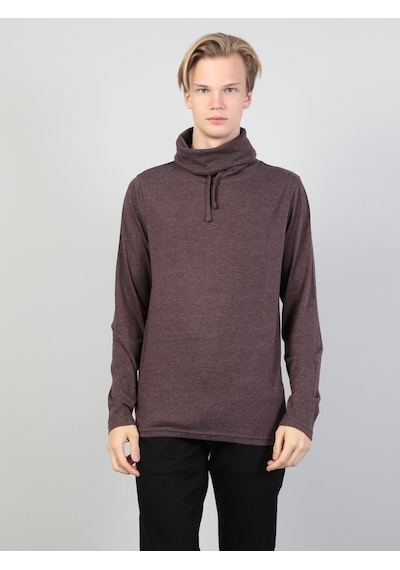 Colin's Regular Fit Yarim Balikci Erkek Mor Uzun Kol Tişört CL1036982_q1.v1_PUM