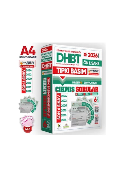 2026 Kpss-dhbt Ön Lisans ÖSYM Çıkmış Soru Tıpkı Basım 6lı Kitapçık Türkiye Geneli Deneme Paketi