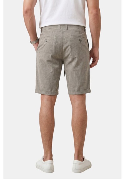 Deep Sea Deepsea Vizon Slim Fit Likralı Çizgi Dokulu Beli Lastikli İpli Erkek Şort Kapri 2601743