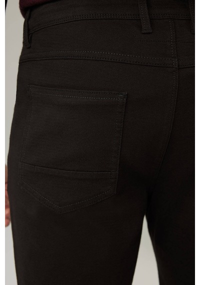 Erkek Siyah Regular Fit Üst Cep Kanvas Pantolon