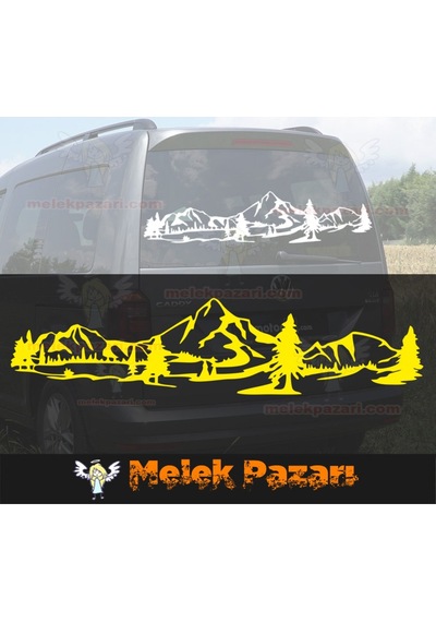 Dağ Manzara Off Road Kamp Araba Sticker