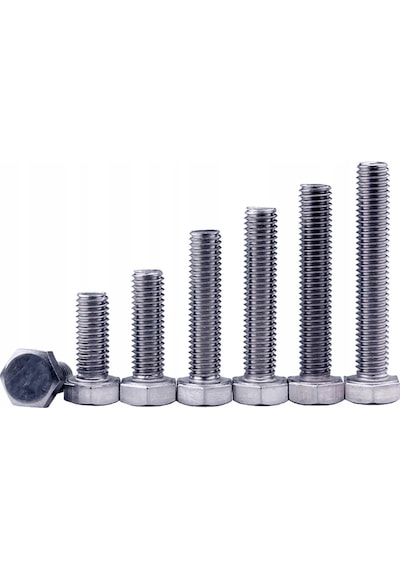 M6x25mm Cıvata Beyaz Altıköşe 5.8 Kalite Dın933 Standart