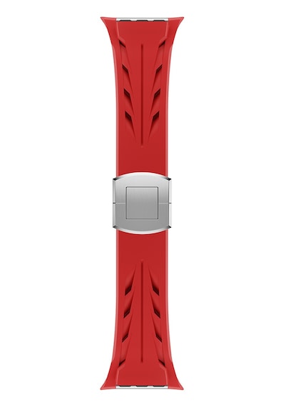 Apple Uyumlu  Watch Ultra 49mm Krd-127 Metal Tokalı Silikon Kordon-siyah