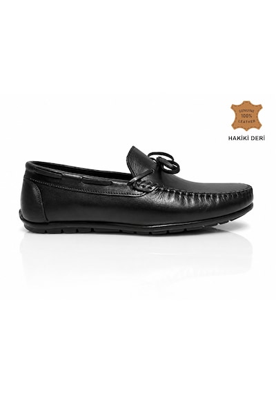 Beto Siyah Napa Hakiki Deri Erkek Loafer Ayakkabı Siyah Siyah