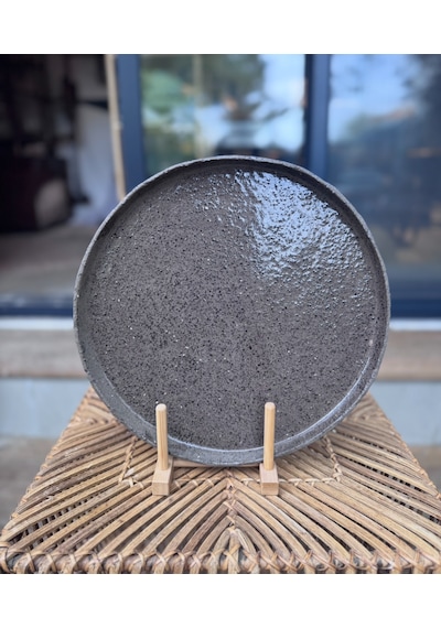 Argile Rouge Büyük Servis Tabağı El Yapımı Stoneware Antrasit