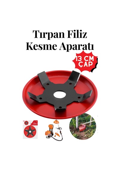 Benzinli Tırpan Fidan Ve Filiz Dal Kesme Aparatı - 13 Cm Keskin Metal Bıçak Benzinli Tırpan Uyumlu Metal Filiz Fidan Dal Biçme Kesme Aparatı 5 Kollu Bıçkı Yedek Bıçak