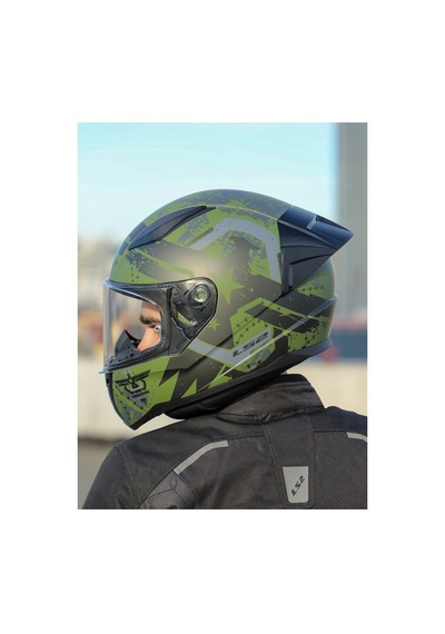 Rapıd 2 Race Thunder Bırds Mat Yeşil-siyah-gri Kask + Spoiler Mat yeşil - Siyah