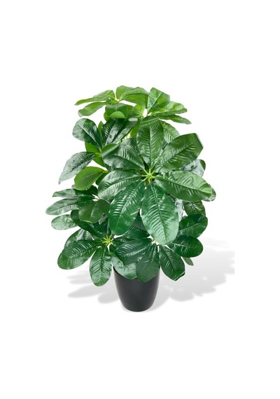 Yapay Çiçek Saksıda Şeflera Bitkisi 18Dal 75cm Salon Çiçeği Yapay Bitki Pachira Macrocarpa
