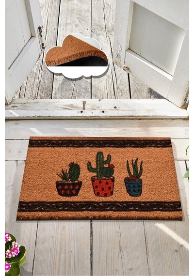 Co Co Colorful Cactus Doğal Ko ko Paspas,Kıl Kapı Önü Paspası