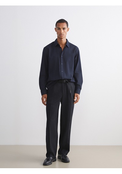 Lcw Vision Lacivert Regular Fit Uzun Kollu Gabardin Erkek Gömlek
