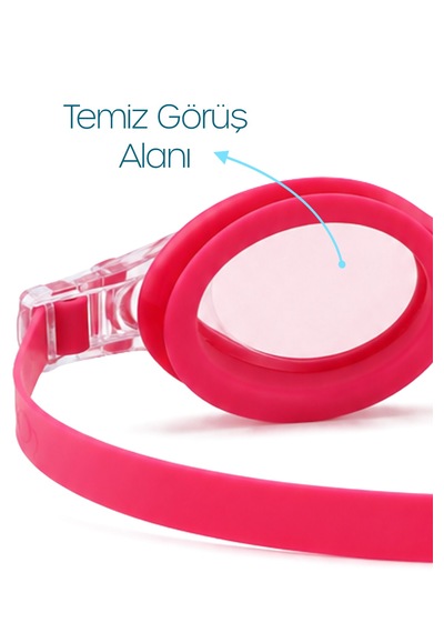 Set Yüzücü Gözlüğü Kumaş Bone Set Yüzme Havuz Deniz Gözlüğü Ve Bone Pembe