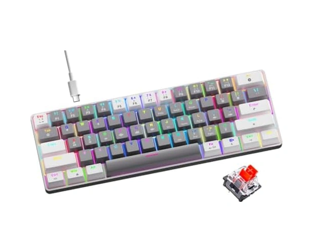 T60 Mekanik Oyuncu Klavyesi Red Switch Rgb Led Işıklı Kablolu Gaming Klavye