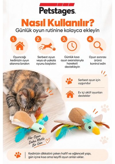 Petstages Flapperz Duck Catnipli Kedi Oyuncağı Peluş