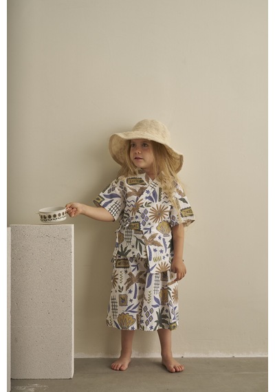 Ohlalakoala Cotton Flow Müslin Kimono Bermuda İkili Takım Beyaz