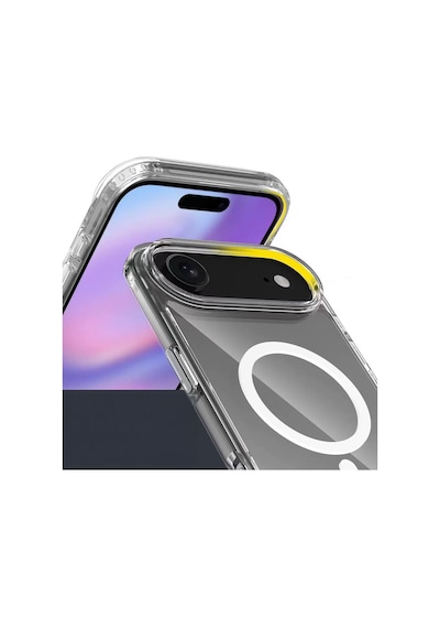 Techaks Apple Uyumlu iPhone 17 Air Kılıf M-safe Şarj Özellikli Şeffaf Sert Pc Tchs Embos Kapak - Şeffaf Şeffaf