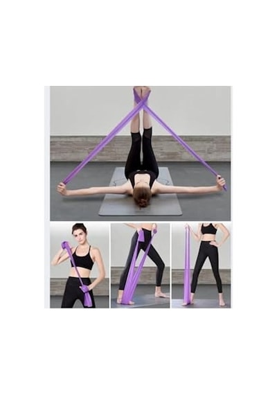 Pilates Bandı Jimnastik Pilates Lastiği 120x15 Cm Egzersiz Aerobik Bant 1 Adet Mor Mor 120 X 15 Açık Bej