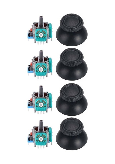 Ps5 Analog Motor Ve Topuz Seti 4+4 Playstation 5 Tamir Ps5 Motor Kol Tamir Seti Yedek Parça Siyah