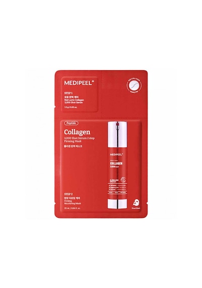 Medıpeel Red Lacto Collagen 3000 Shot Serum 2 Step Maske Kolajen Ve Mikro İğneler İçeren İki Fazlı Maske