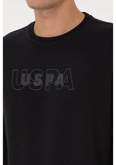 U.S. Polo Assn. Erkek Regular Fit Bisiklet Yaka Siyah Sweatshirt 50316372-VR046