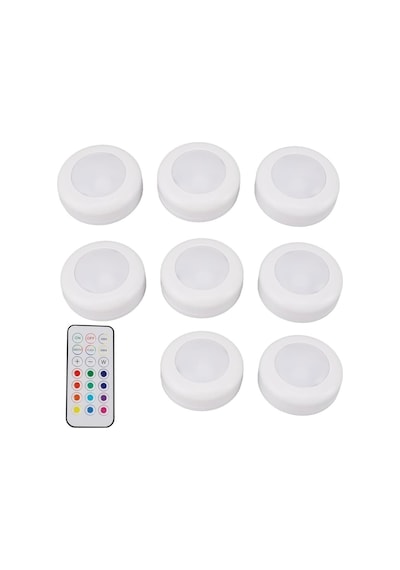 Powermaster Pm-27186 Led Mobilya Merdiven Pilli Aydınlatma Lamba 3m Yapışkanlı Kumandalı Rgb Renkli 4000k 8'li Paket Renkli
