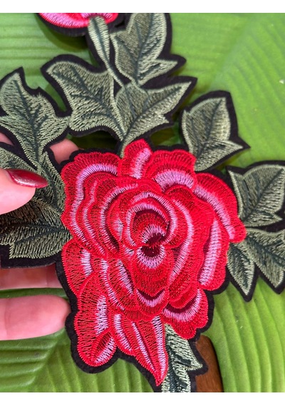 24x17 Cm Ütü İle Yapışan Nakış İşleme Çiçek Arma Dikiş Aplike