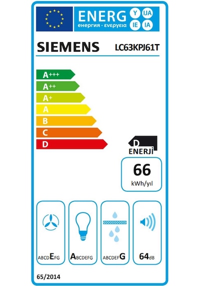 Siemens LC63KPJ61T Duvar Tipi Cam Davlumbaz