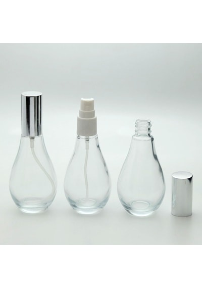 Parfüm Şişesi 70 ML 6 Adet Boş Ampul Şişe Gri Kapak Plastik Valf