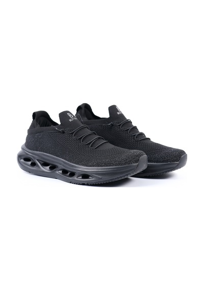 Tuna Bottier Siyah Bağcıksız Erkek Spor Ayakkabı Triko Sneaker - 25asm851 Siyah