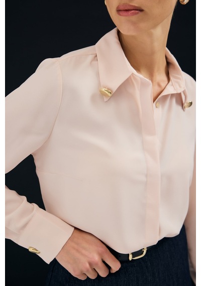 Sateen Lucy Gömlek - Pudra-137113