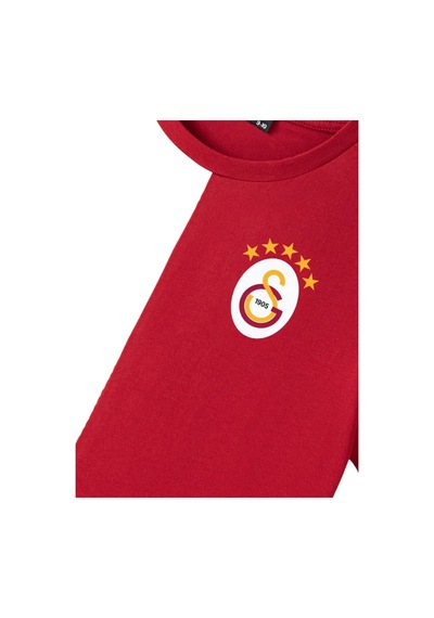 Galatasaray Parçalı Sarı-kırmızı 5 Yıldız Çocuk T-shirt Kırmızı - Sarı