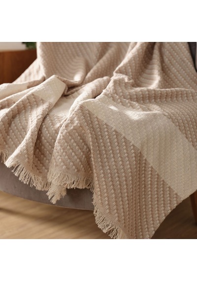 Karaca Home Wilma Bej Throw Battaniye 130x170 cm