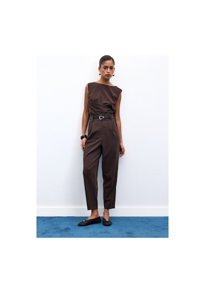 Sateen Lena Havuç Pantolon - Kahve-136960 Kahve