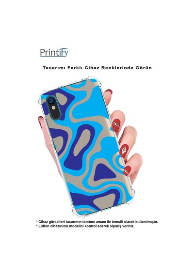 Huawei P Smart 2021 Köşe Korumalı Antişok Kapak Renkli Desen Tasarımlı Şeffaf Kılıf