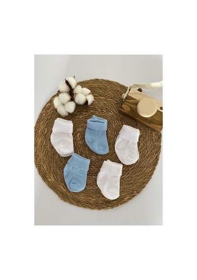 Glory Baby Organik Pamuklu Unisex 5'li Premium Yenidoğan Bebek Çorabı - Kutulu Beyaz-mavi Beyaz-mavi Glory Baby Organik Pamuklu Unisex 5'li Premium Yenidoğan Bebek Çorabı - Kutulu Beyaz-mavi Beyaz-mavi