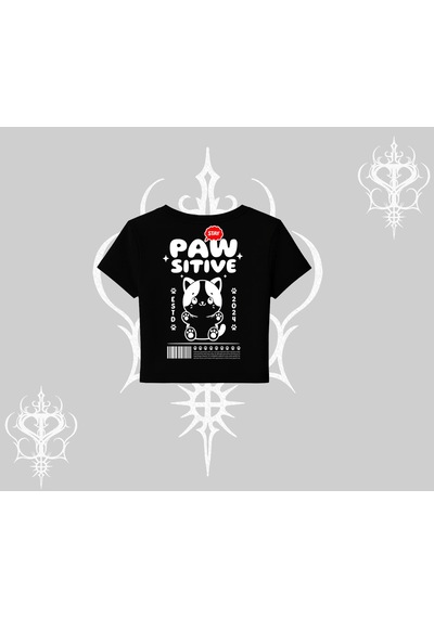 Tarzsokak Paw Sitive Kedi Arka Baskılı Babby Tee Tshirt Siyah