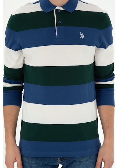 U.S. Polo Assn. Erkek Regular Fit Polo Yaka Koyu Yeşil Sweatshirt 50293428-VR079