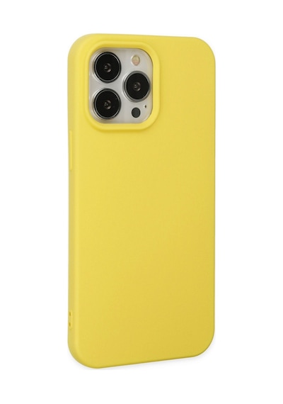 Apple iPhone Uyumlu 14 Pro Max Kılıf Nano İçi Kadife Silikon - Sarı Bz8683140424930