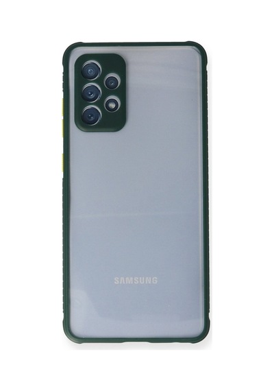Samsung Galaxy Uyumlu A72 Kılıf Miami Şeffaf Silikon - Koyu Yeşil Bz8683140166007