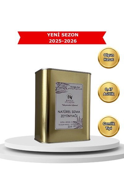 Bahçe Piladar Olgun Hasat Natürel Sızma Zeytinyağı 2 Lt Teneke 2025-2026 Hasat