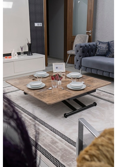 Home Üst Tabla Mdf Antiklayt Oval Köşe Alt Ayak Siyah