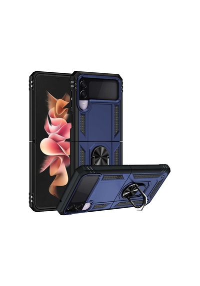 Rba Aksesuar Galaxy Uyumlu Z Flip 3 Kılıf Rba Vega Kapak - Mavi Mavi