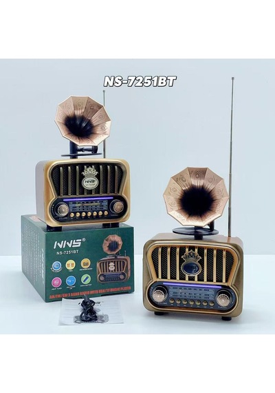 Şarjlı Mp3/bluetooth/usb/ Nostaljik Kablosuz Fm Radyo Speaker Ns-7251
