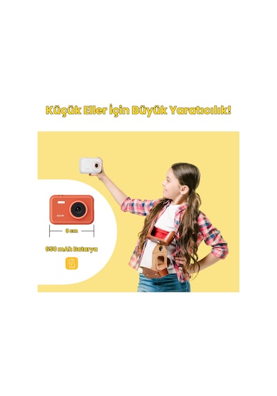 SJCAM FunCam Çocuk Kamerası FullHD 1080p 12MP 2.0” Ekran 650mAh Fotoğraf Makinesi Bulut Desenli Beyaz