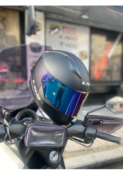Ls2 Rapıd Mat Siyah Kask - Gökkuşağı Vizör Çok Renkli