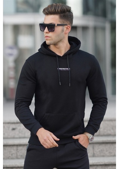 Madmext Siyah Baskılı Sweatshirt 5306 Siyah