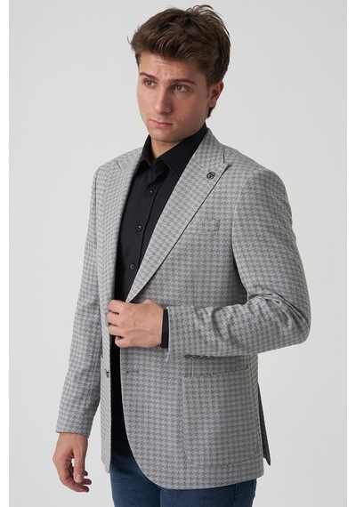 White Stone Albufeira 4014 Slim Fit 6 Drop Ceket Desenli DESENLİ