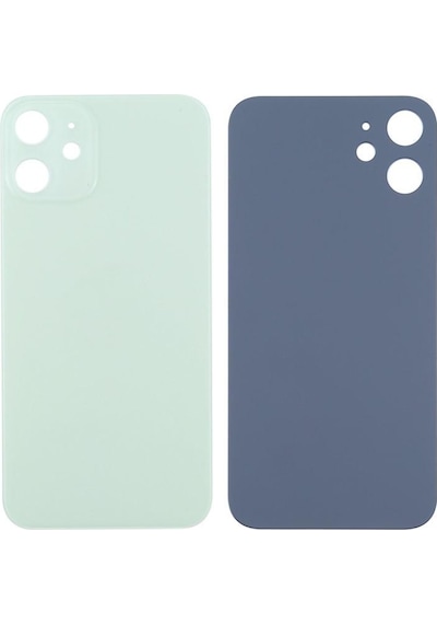 Apple Uyumlu iPhone 12 Mini Logolu Arka Pil Batarya Kapağı - Lens Hariç Yeşil